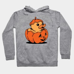 Cute Halloween Duck in Pumpkin Hoodie